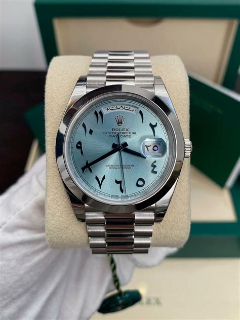 platinum arabic dial rolex|arabic dial Rolex iced out.